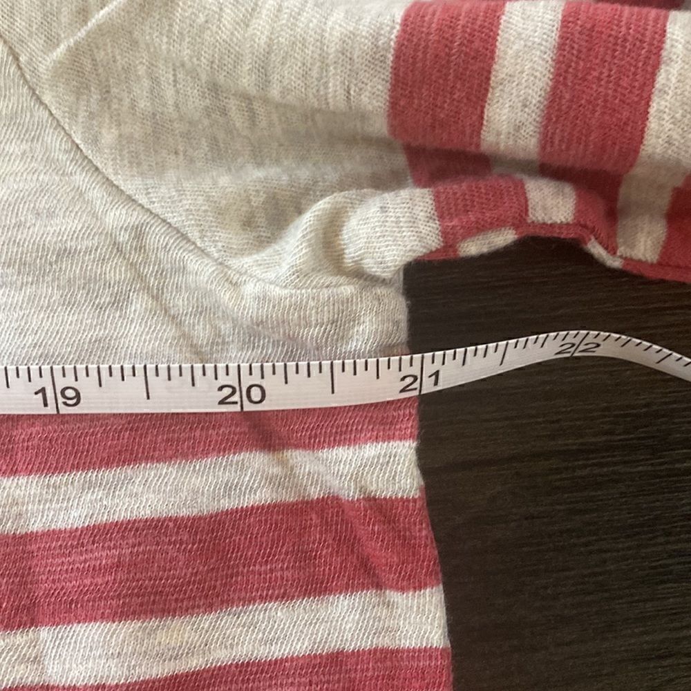 Old Navy NEW Large long sleeve Tshirt crew neck striped red gray - Picture 6 of 7